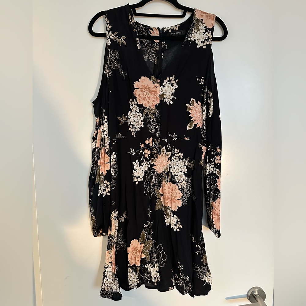 Floral Open Shoulder Dress from Dynamite